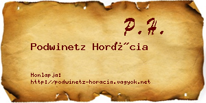 Podwinetz Horácia névjegykártya